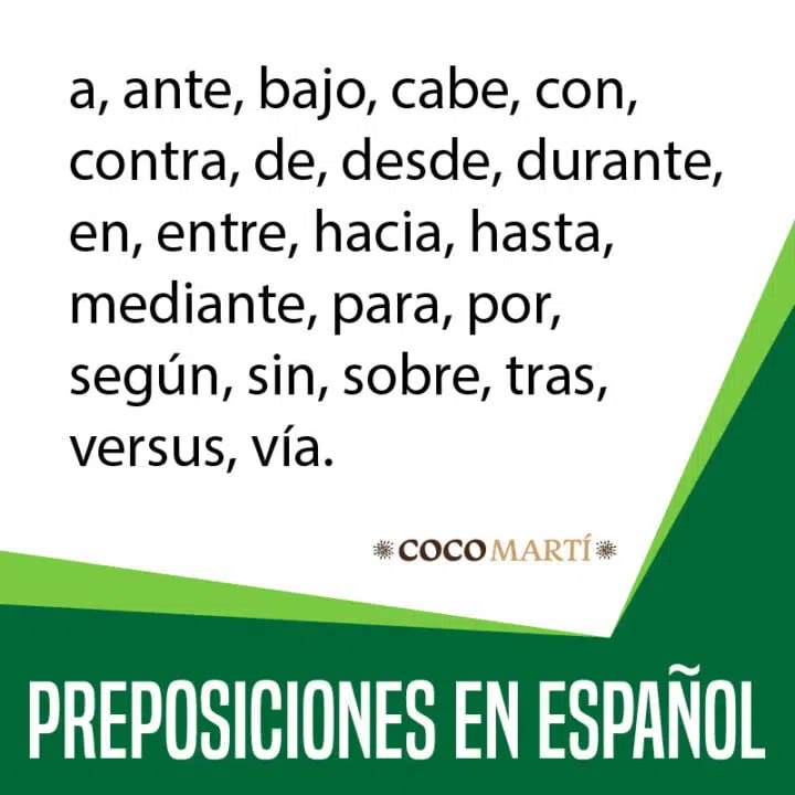 Preposiciones en Español por Coco Martí